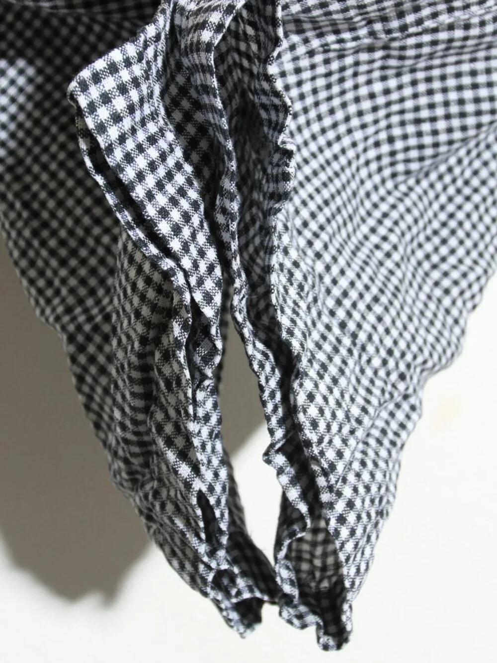 Quince 100% European Linen Pants Classic Mini Gingham Black White Pull-On Sz XL